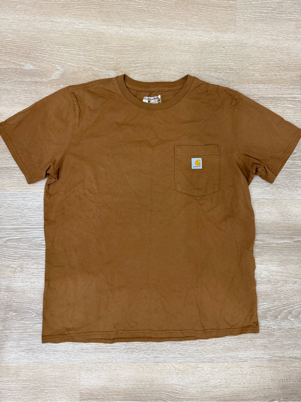Carhartt Force Relaxed Brown Pocket T-Shirt Short Sleeve Crew Work Mens Large